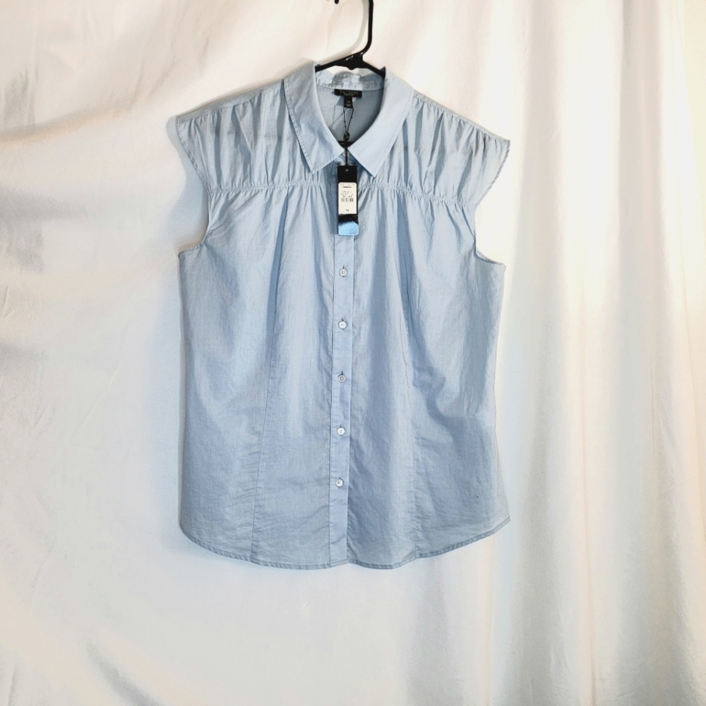 Talbot's Cap Sleeve Button Down Blouse